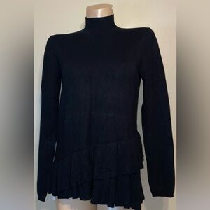 The Limited Black Sweater with Ruffle Hem